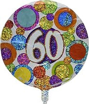 PIONEER Balloon Company 60 Big Dots & Glitz Flat Foil Balloon, 18", Multicolor