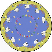 Joy Carpets Kid Essentials Infants & Toddlers Lamby Pie Rug, Multicolored, 13'2" Round