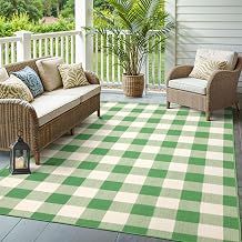 Oriental Weavers Meridian Indoor/Outdoor Rug - 2598G - 8'6" x 13' - in Green/Ivory - Modern Farmhouse Style, Water, Stain and Fade Resistant, Hose Clean, Patio, Outdoor Living Area Rug