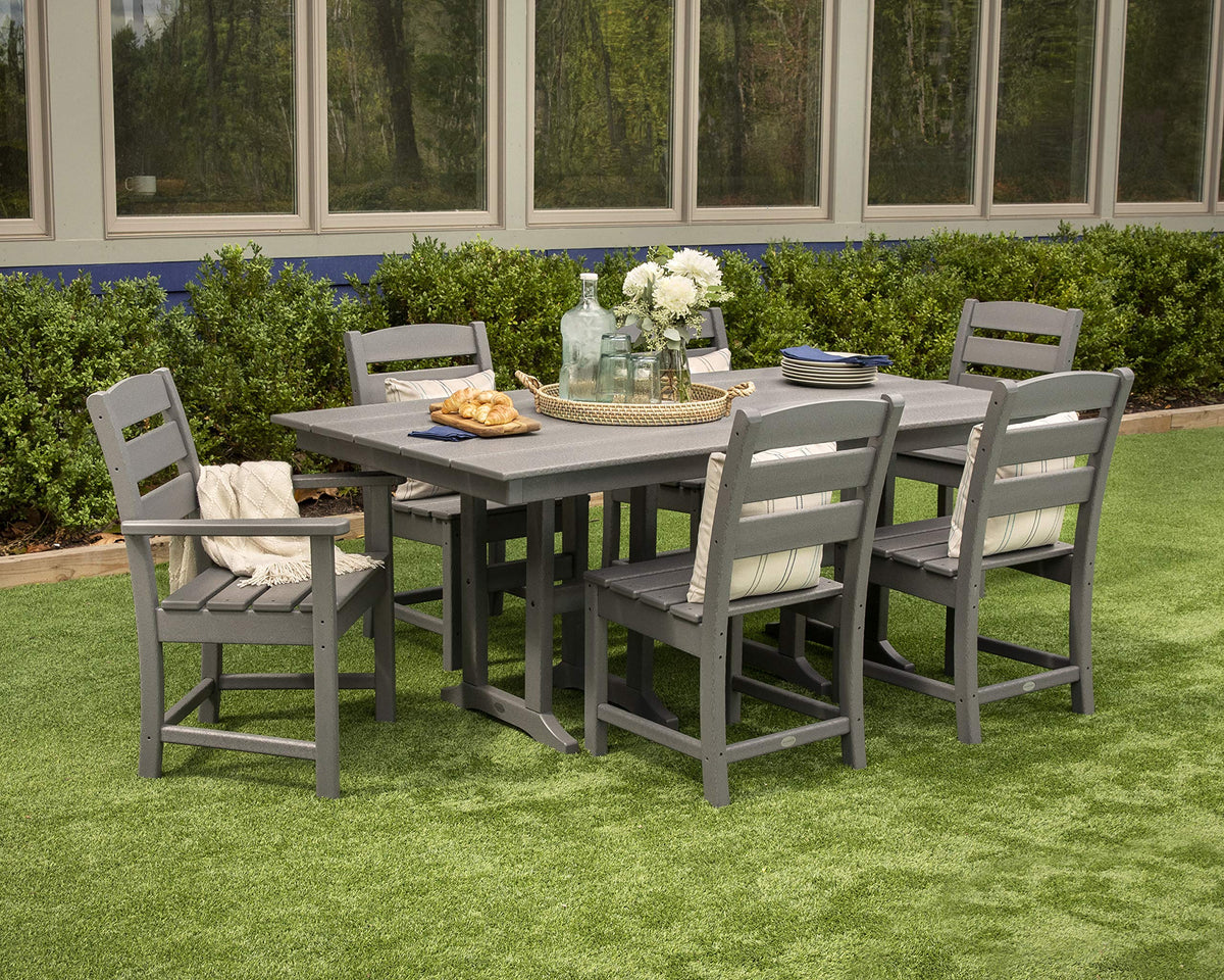 ® Lakeside Dining Side Chair in Slate Grey by Polywood – Medium (M), High Density Polyethylene (HDPE), Slate Grey, Model TLD100GY
