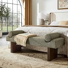 Roundhill Furniture Brooke Contemporary Upholstered Bench, Green