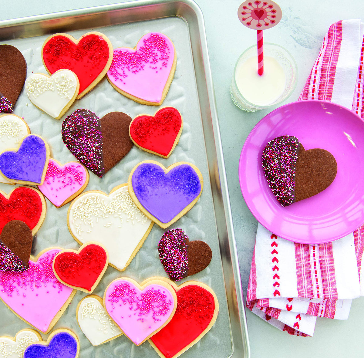 Nordic Ware Embossed Heart / Half Sheet / Silver Baking & Cookie Sheets