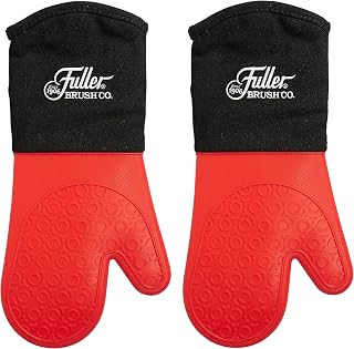 Fuller Brush Extra-Long Silicone Oven Gloves (2-Pack) – 14.5" Forearm Protection – Heat Resistant to 500°F – Non-Slip, Waterproof Oven Mitts for Baking, Cooking, BBQ & Grilling