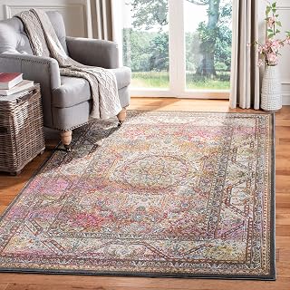 Luxor Collection Accent Rug - 4' x 6', Ivory & Fuchsia, Handmade Boho Chic Oriental, Ideal for High Traffic Areas in Entryway, Living Room, Bedroom (LUX322A)