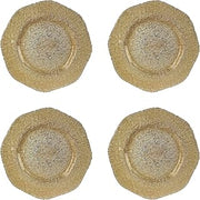 10 Strawberry Street Citrine Glass Charger, Set of 4