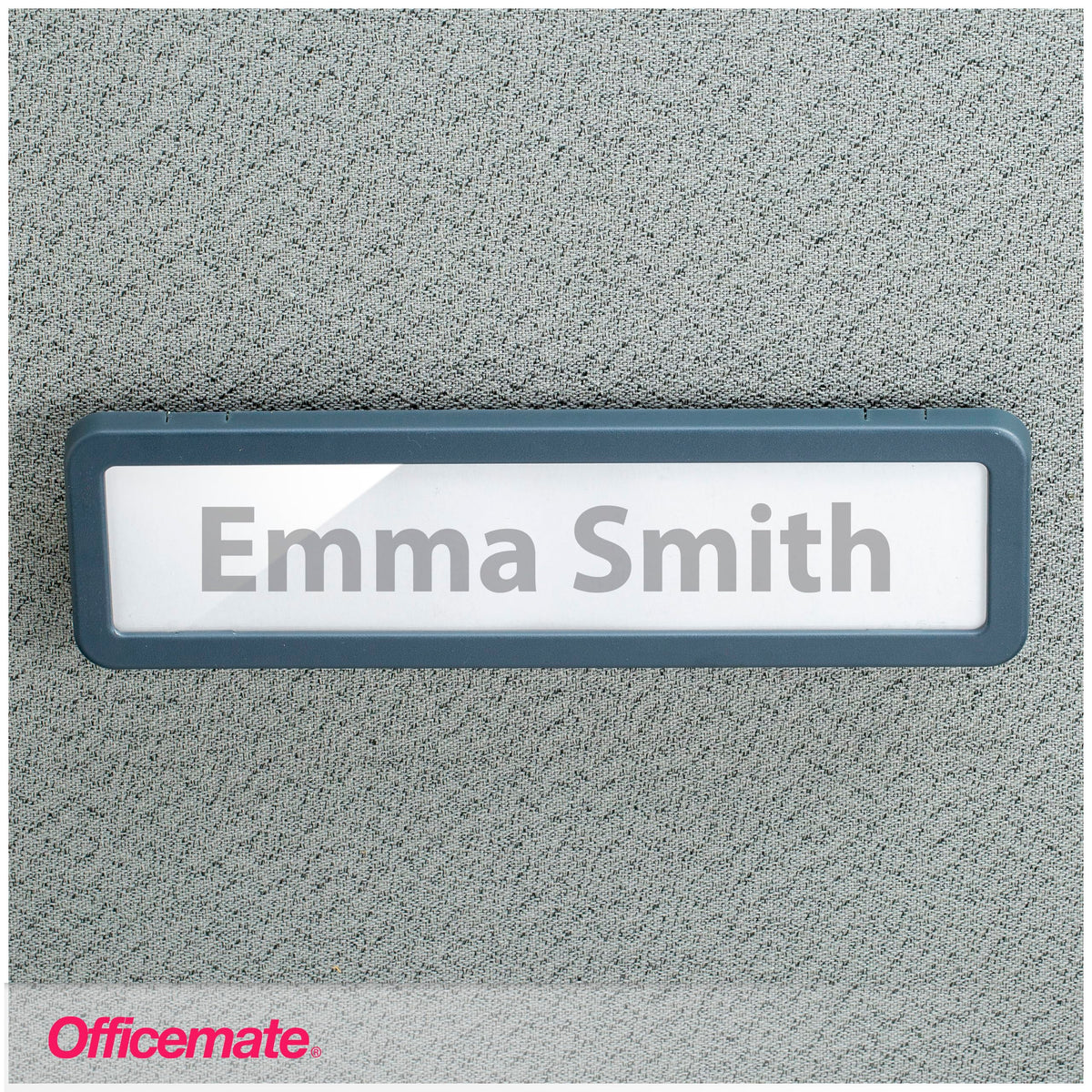 Verticalmate Name Plate by Officemate – 1 Pack, Plastic, Gray, Model 29222