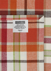 Cotton Craft Harvest Plaid Cloth Napkins, 17 x 17 Inches, Set of 12