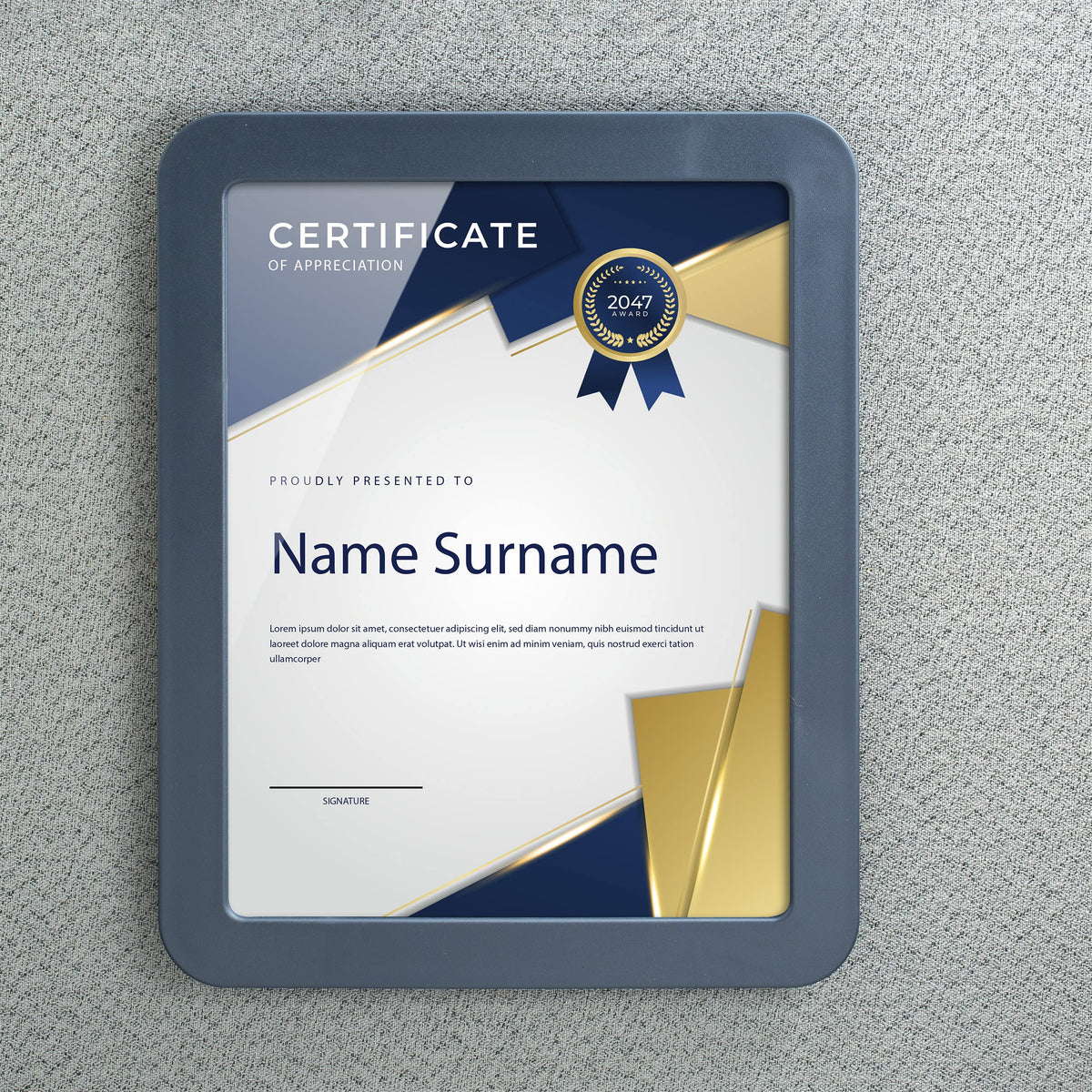 Verticalmate Certificate Holder by Officemate – Plastic, Gray, Model 29172