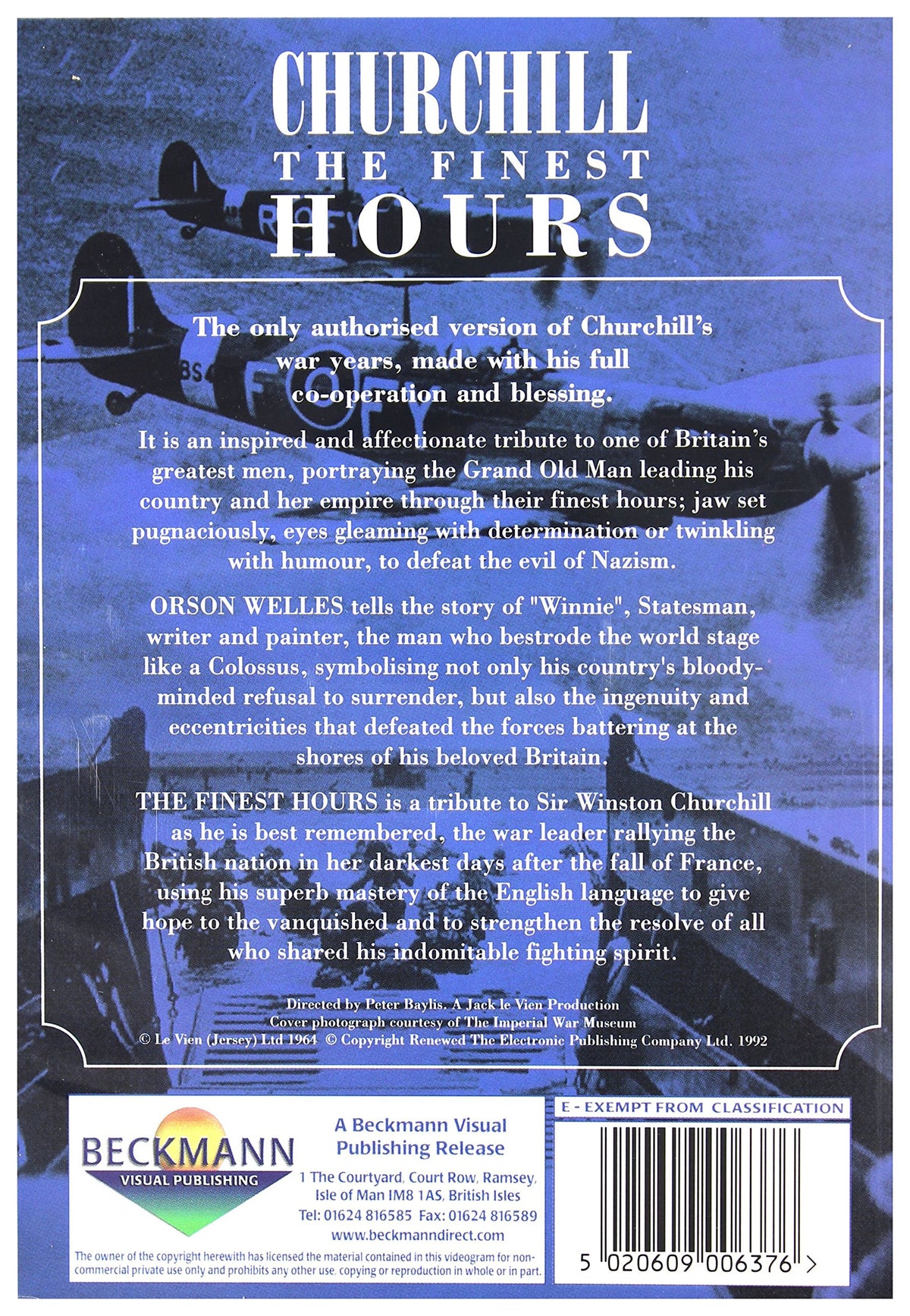 CHURCHILL--THE FINEST HOURS (Region 2) by Beckmann – Model 5020609006376