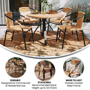 Flash Furniture Beige / Set of 4 / Modern Patio Dining Chairs