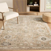 Abani Evelyn Collection Rust Area Rug - 8' x 10' - Floral Pattern, Non-Shedding - Easy to Clean, Durable for Living Rooms, Bedrooms & Offices, Pet & Kid Friendly