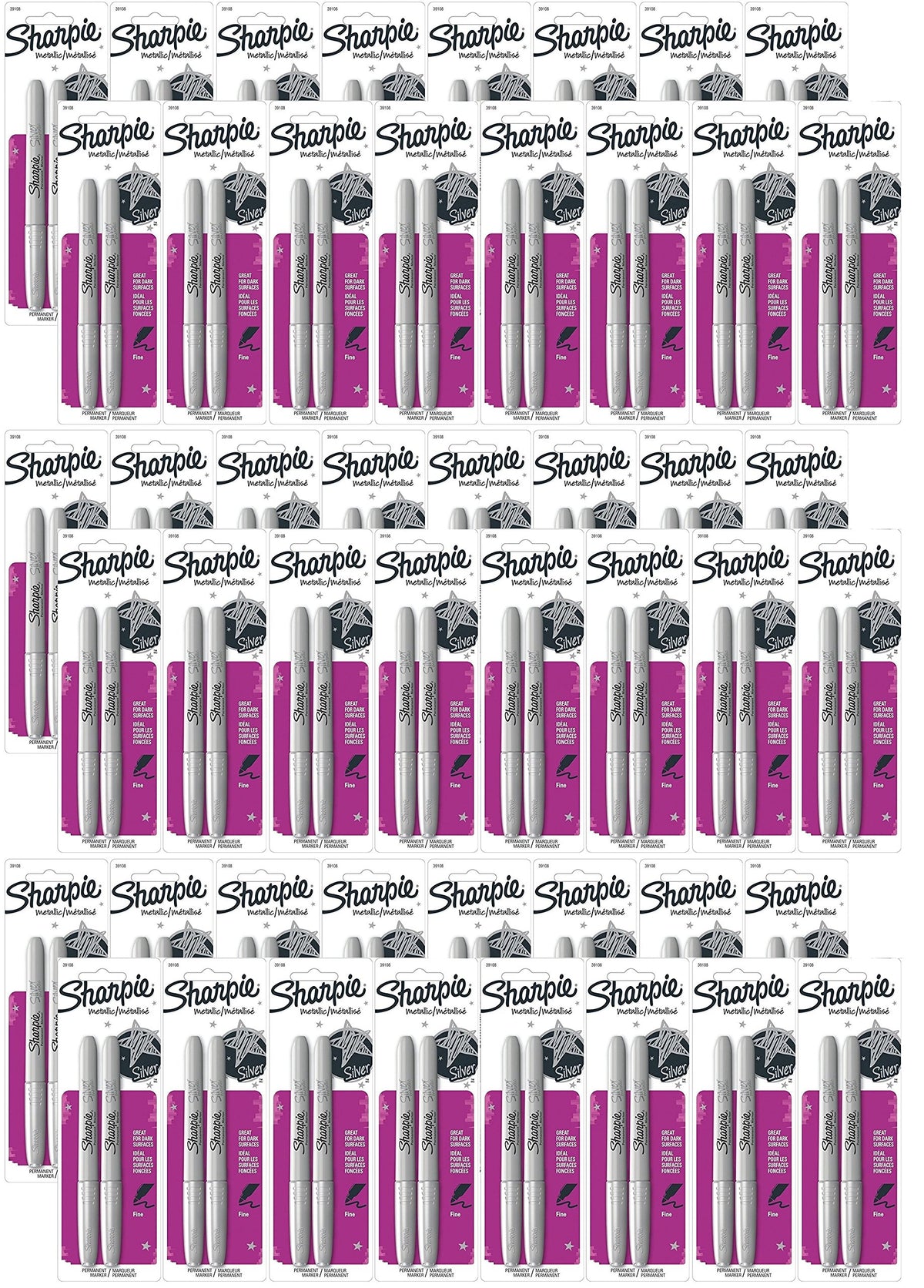 Sharpie 1 Count (Pack of 96) / Permanent,Fine / Silver Permanent Markers