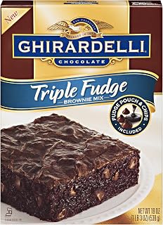 Ghirardelli Ultimate Chocolate Premium Brownie Mix, Includes Chocolate Syrup and Chips, 19 oz Boxes (Pack of 12)
