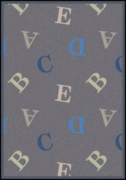 Playful Patterns Love Letters Area Rug by Joy Carpets – 3'10" x 5'4" (Rectangular), Nylon, Seaside, Model 1728B-05