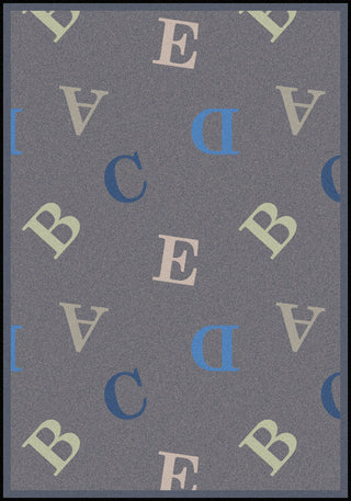 Playful Patterns Love Letters Area Rug by Joy Carpets – 3'10" x 5'4" (Rectangular), Nylon, Seaside, Model 1728B-05