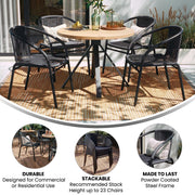 Flash Furniture Grey / Set of 4 / Contemporary Patio Dining Chairs