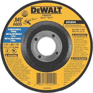 DEWALT DW8424S Cfree Thin Cutoff Wheel, 4-1/2-Inch x.045 x 7/8-Inch