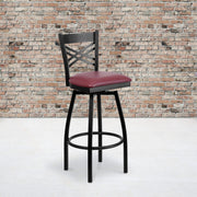 Flash Furniture Burgundy Vinyl Seat/Black Metal Frame / 1 Pack / 1 Barstools