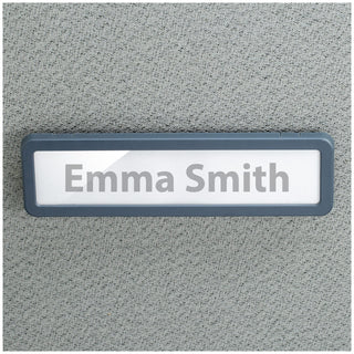 Verticalmate Name Plate by Officemate – 1 Pack, Plastic, Gray, Model 29222