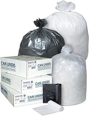 Inteplast Group high-Density interleaved Commercial can Liners, 30 gal, 10 microns, 30" x 37", Clear, 25 Bags/roll, 20 Rolls/Carton