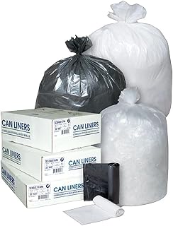 Inteplast Group high-Density interleaved Commercial can Liners, 30 gal, 10 microns, 30" x 37", Clear, 25 Bags/roll, 20 Rolls/Carton