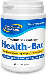 Health-Bac - 100 grams - Clinically Tested, Ecologic 500 Probiotic - Healthy Digestive Response - Non-GMO, Gluten Free, Soy Free - About 33 Servings