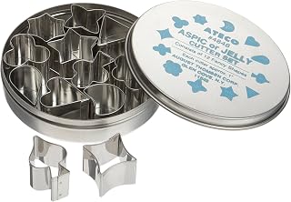 Ateco #4848 1-Inch Aspic Jelly Mini Cutters, Set of 12 Assorted Shapes