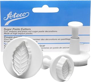 Ateco Set of 3 Sugar Paste Narrow Leaf Cutters, BLUE,WHITE