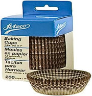 Ateco Burgundy Stripe .75 Inch Baking Cups, 200 Count