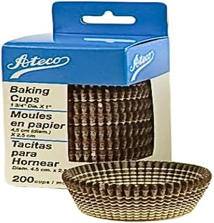 Ateco Burgundy Stripe .75 Inch Baking Cups, 200 Count