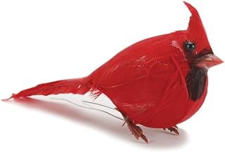 Darice Red Fat Cardinal Feathered Bird, 3.5"