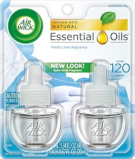 Air Wick Scented Oil Twin Refill, Cool Linen & White Lilac (2X.67) Oz.