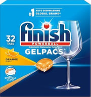 Finish Gelpacs Dishwasher Pods, Dish Detergent, Orange Scent, 32ct
