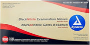 Dynarex Safe-Touch Black Nitrile Exam Gloves, Powder-Free, Large, 1 Box of 100 Gloves, Black, Large