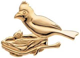 28.25X39.50 Mm 14K Yellow Gold The Caring Cardinal Brooch