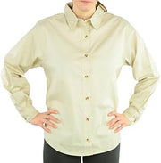 Harvard Sqaure Ladies' 100% Cotton Long Sleeve Peached Twill Shirt Stone