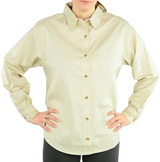 Harvard Sqaure Ladies' 100% Cotton Long Sleeve Peached Twill Shirt Stone