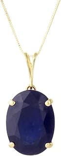 14K Solid Gold Natural Sapphire Sapphire Pendant Necklace for Women, Fine Jewelry