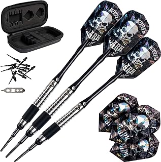 Viper Desperado 80% Tungsten Soft Tip Darts with Storage/Travel Case: Death Mark, 18 Grams