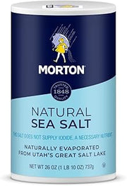 Morton Fine Sea Salt Shaker, Non Iodized Salt Shaker, 26 oz