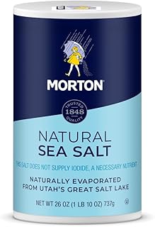 Morton Fine Sea Salt Shaker, Non Iodized Salt Shaker, 26 oz