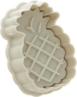 Ateco Pineapple Plunger Cutters, for Cutting Decorations & Direct Embossing, Spring-loaded Handle, Food Safe Plastic White 2 by 2-Inch