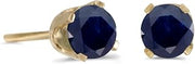 14k Yellow Gold 4 mm Round Sapphire Stud Earrings