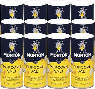 Morton Popcorn Salt, (3.75 oz), 12-Pack, for Popcorn, Snacks & Seasoning