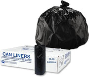 Inteplast Can Liners, 12-16 Gal Capacity, Black color, 1000 Count