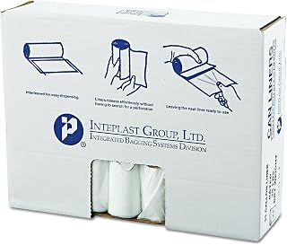 Inteplast 33 Gallon Trash Can Liner, 33 x 39 inches, Natural, 500 Count