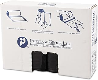 Inteplast Group High-Density Can Liner, 33 x 40, 33-Gallon, 16 Micron, Black, 25/Roll