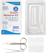 Dynarex Suture Removal Kits, Sterile, Acts as a Staple and Suture Extractor for a Near Painless Experience, Includes Littauer Scissors, Gauze Sponge, and 4" Metal Forceps 1 Count (Pack of 1)