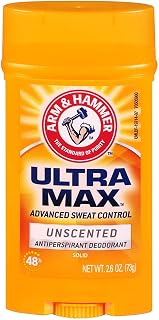 Arm & Hammer Deodorant 2.6 Ounce Solid Ultra Max Unscented (76ml) (3 Pack)