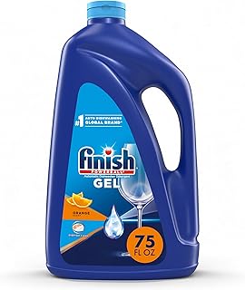 Finish Gel Dishwasher Detergent Liquid, Plastic Free Formula, Orange, 75oz